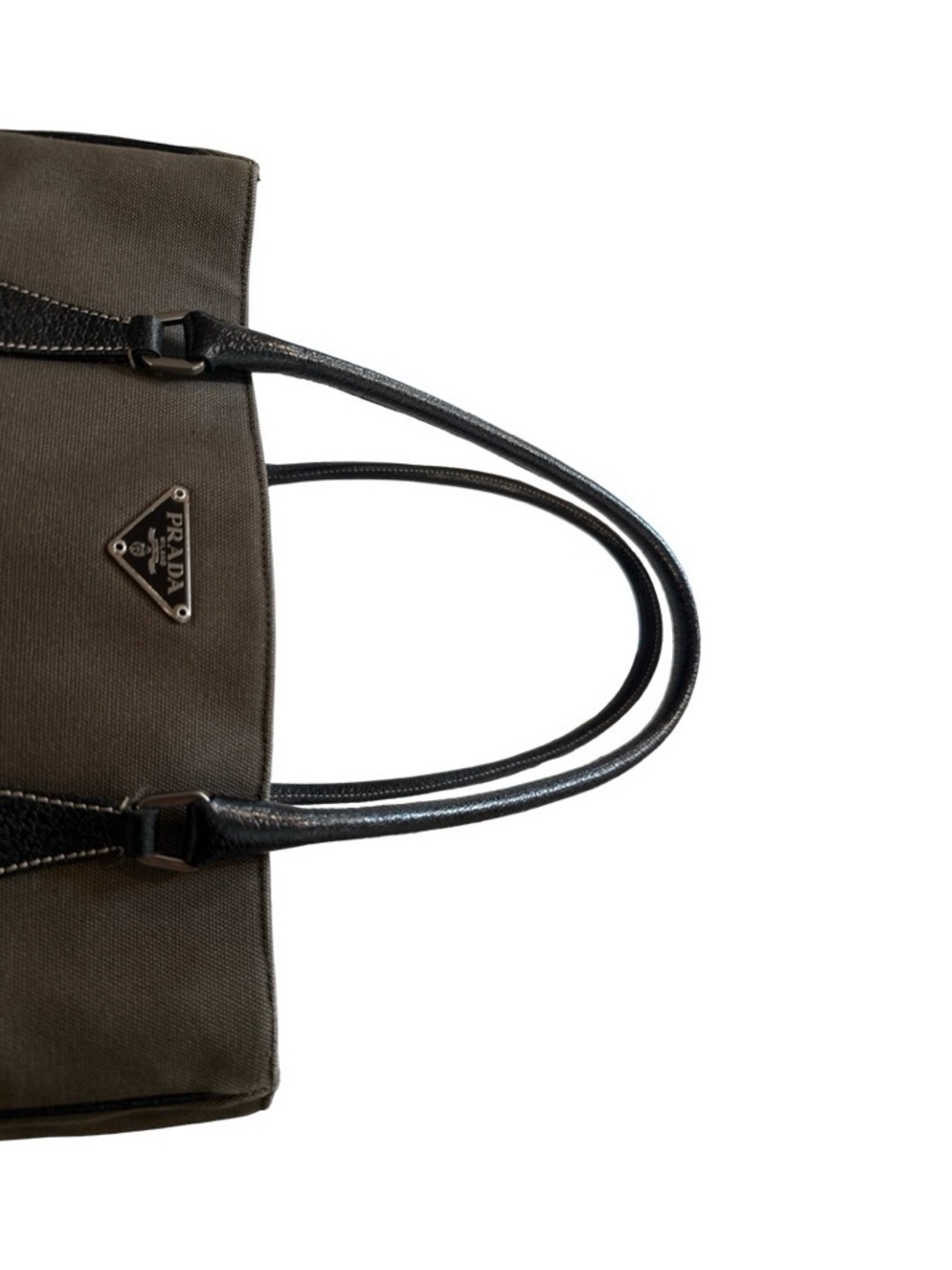 Prada Leather Tote Bag Brown Black Shoulder Bag Medium Everyday Luxury Handbag - Picture 9 of 17